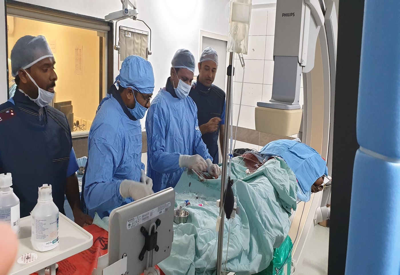 Dr. Rohan Parikh performing a coronary intervention